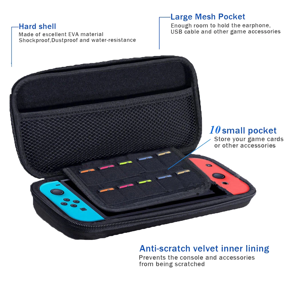 IVYUEEN-for-Nintend-Switch-Console-Accessories-Carrying-Protective-Storage-Bag-Case-with-10-Game-Holder-for