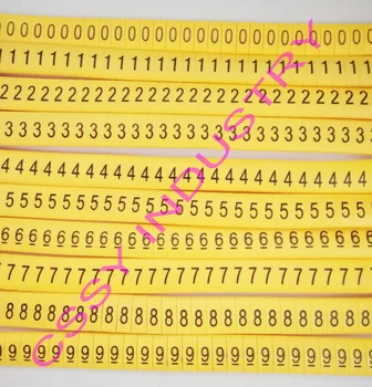 

500pcs/lot freeshipping EC-J 4mm2 Flat cable marker 0-9 10 different number