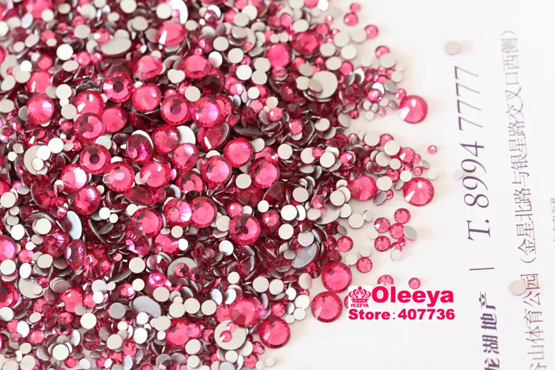 rose flatback non hotfix nail rhinestones Oleeya Rhinestone (8)(1)