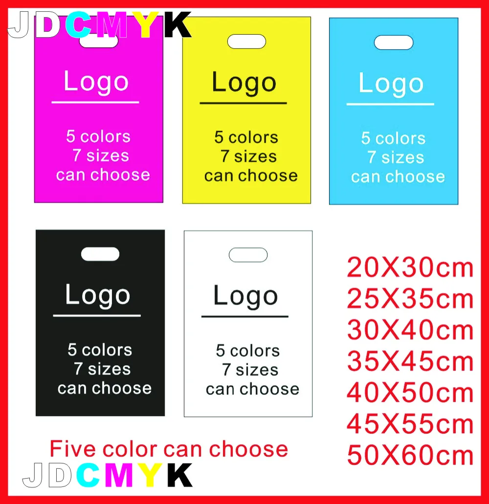 Заказ печати логотипа на 40x50 см пластиковые сумки одежда сумки/мешок сумки MOQ500pcs(не купить без запроса