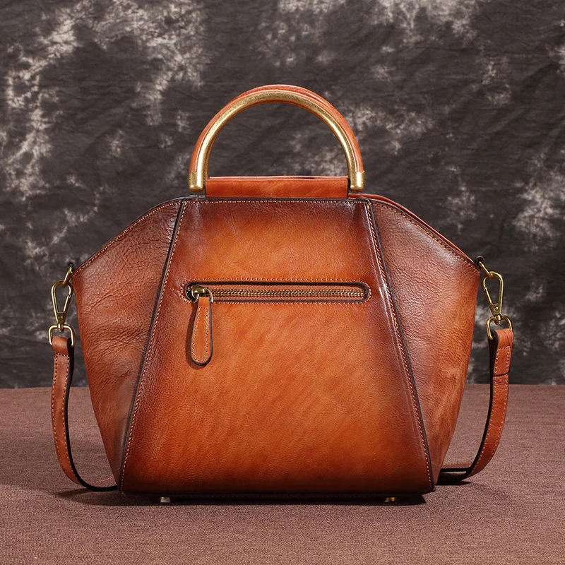 AETOO Vintage head-layer cowhide shell bag, one-shoulder hand-held stiletto bag, leather casual women's bag