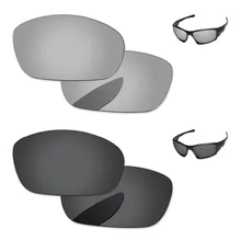 Черный серый и хром серебро 2 пары Поляризованные Сменные линзы для десяти солнцезащитных очков Рамка UVA и UVB Защита