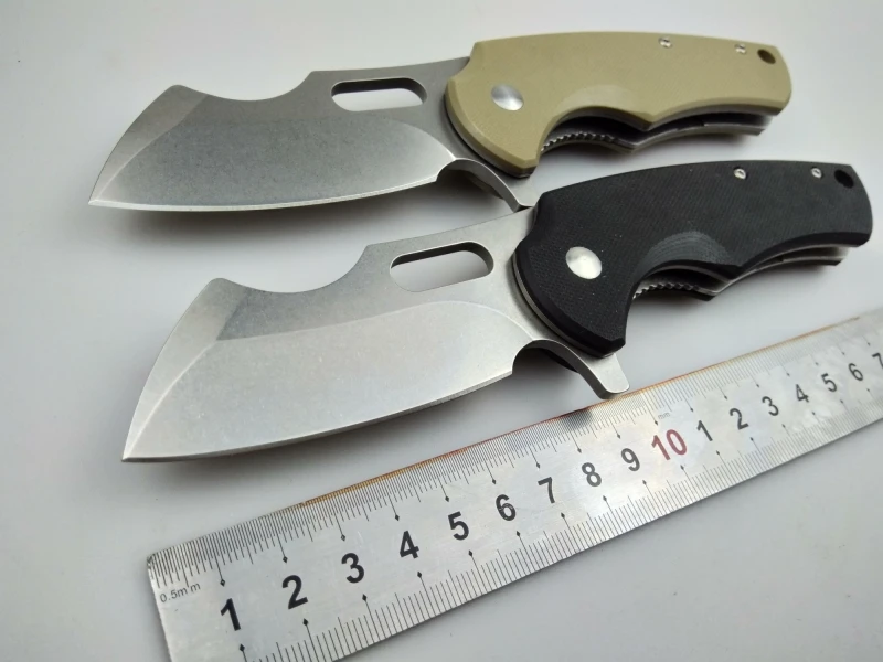 

D2 blade camping folding knife G10 handle tactical survival rescue pocket knives ball bearing flipper kitchen outdoor EDC tools