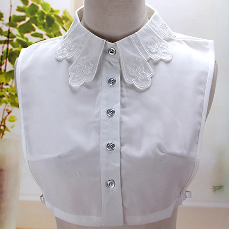 New women fake collar lace trim collar beautiful white women blouse ...