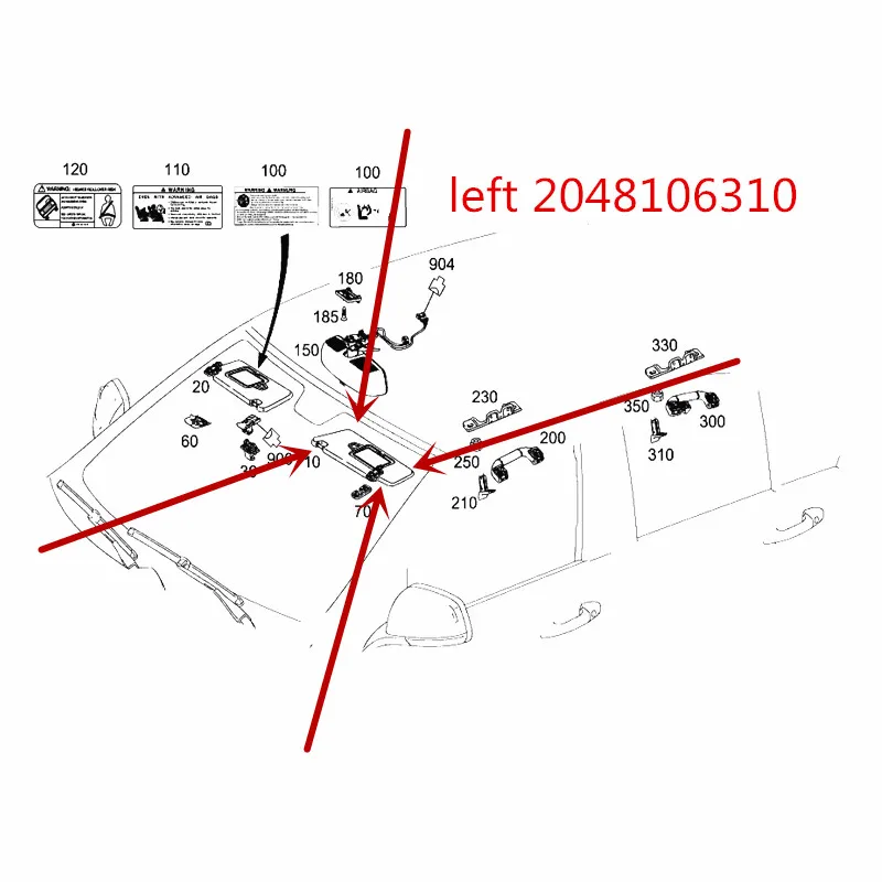 2048106310/210 автомобильный солнцезащитный козырек класса E W212 E200 E260 E300 E320Lmer ced es-be nz2013 крытые солнцезащитные зеркальные защитные очки для внутреннего макияжа