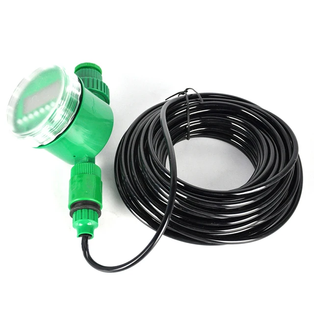 25M Automatic Water Timer Valve Smart Controller Garden Watering DIY Micro Drip Irrigation System With Adjustable Dripper