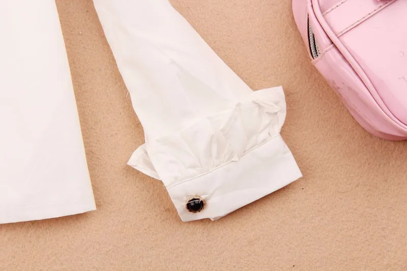 Одежда для маленьких девочек модель осень года блузка для девочек одежда для детей белая школьная блузка для девочек детская блузка из хлопка детская одежда для детей возрастом от 1 до 16 лет