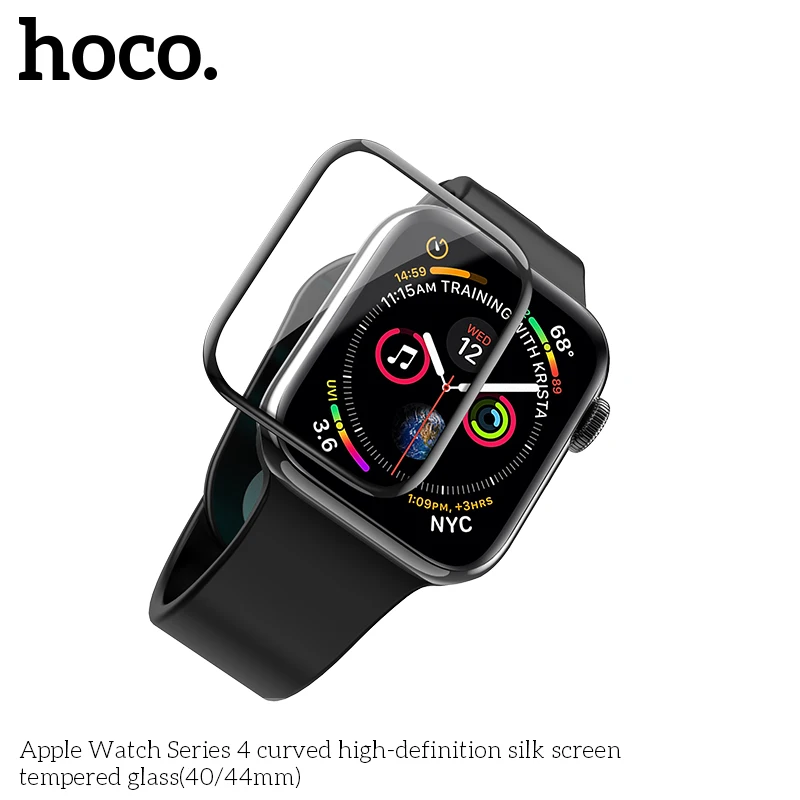 HOCO 9H 3D изогнутая полноразмерная пленка для экрана из закаленного стекла для Apple Watch iWatch серии 5 серии 4 40 мм 44 мм Защитная пленка для экрана