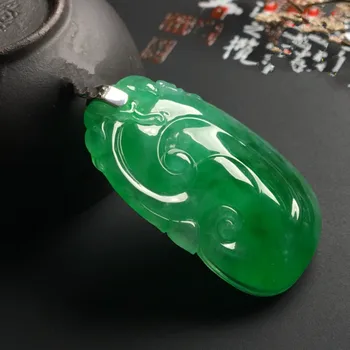 

Hot sell natural yu ruyi pendant ice seed full sun green female yu pendant/