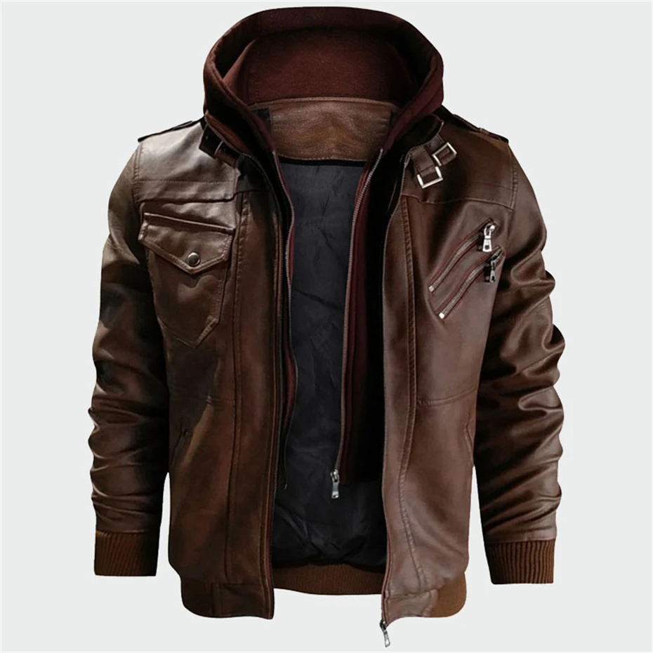 Новинка, мужские кожаные куртки, Осенние повседневные Мотоциклетные Куртки из искусственной кожи, байкерские кожаные пальто, одежда, европейский размер