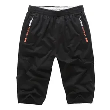 Азиатский размер XXXXXL, хлопковые трикотажные короткие штаны, мужские укороченные брюки, узкие короткие штаны, семь спортивных брюк для мужчин, мужские нижние брюки