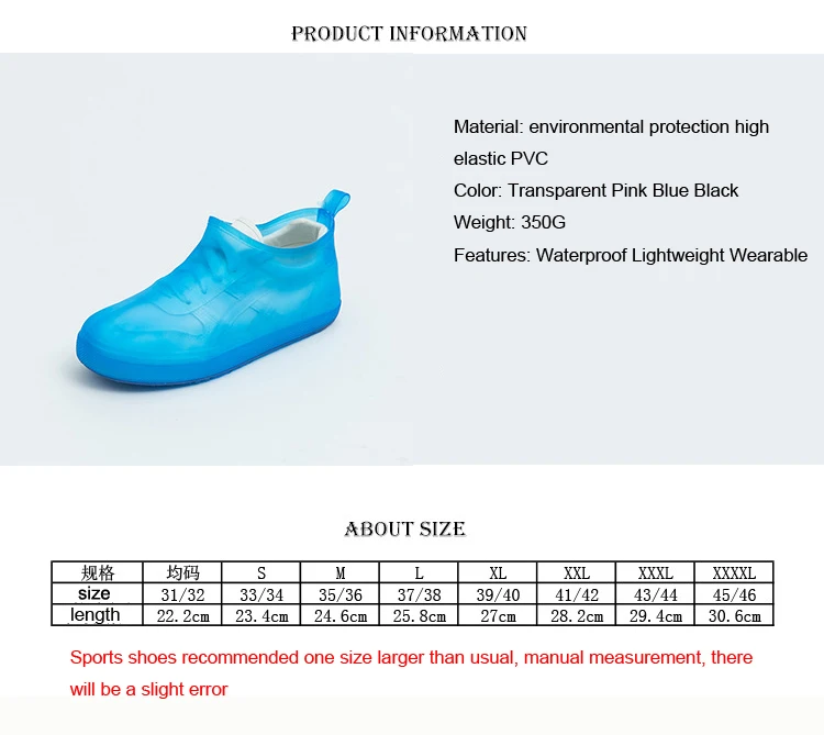 Motorcycle Rain Cycling Waterproof Shoe Covers Bicycles Thickener Scooter Non-slip Boot Over Shoes Reusable Waterproof Boot