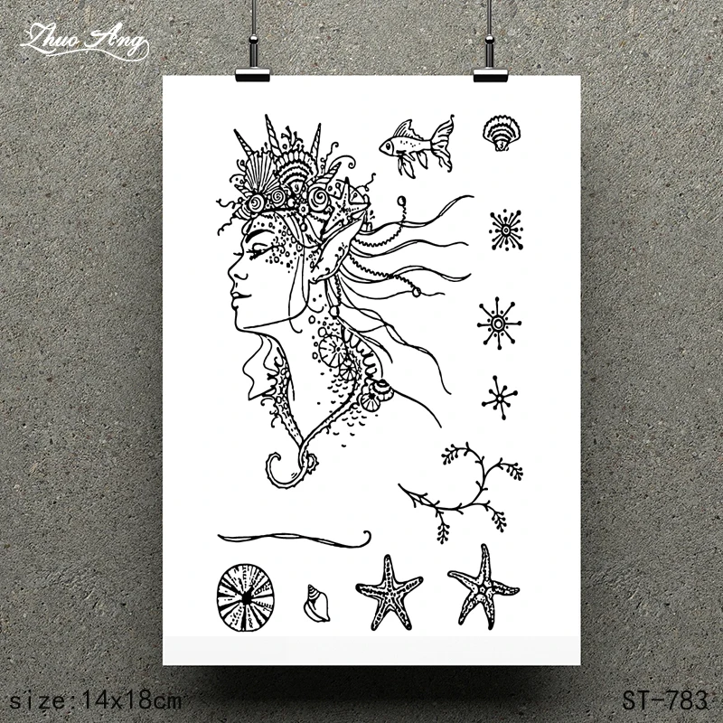

ZhuoAng Beautiful Pattern Design Clear Stamp / Scrapbook Rubber Stamp / Craft Clear Stamp Card / Seamless Stamp ST-783