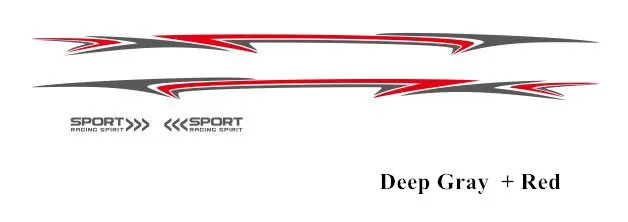 Гоночная Спортивная полоска, Автомобильный кузов, линия талии, наклейка для Mitsubishi ASX Outlander 2011-, спортивный стайлинг на Автомобильный кузов виниловый стикер - Название цвета: Deep Gray- Red
