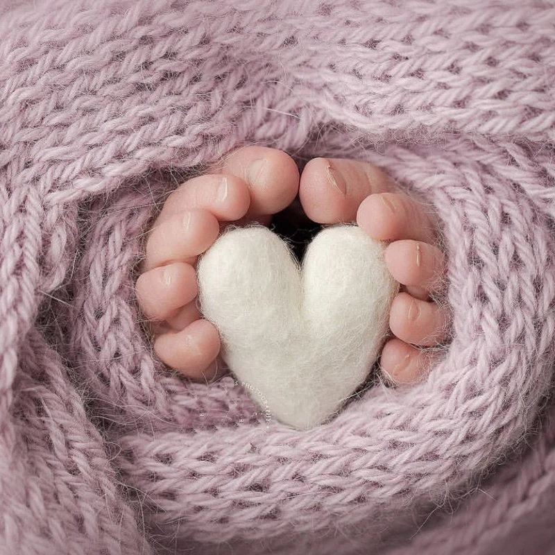 Feutre de photographie pour nouveau-né | En laine, accessoires en forme d'amour, accessoires faits main pour petit bébé fille garçon, accessoires Baby Fotografia