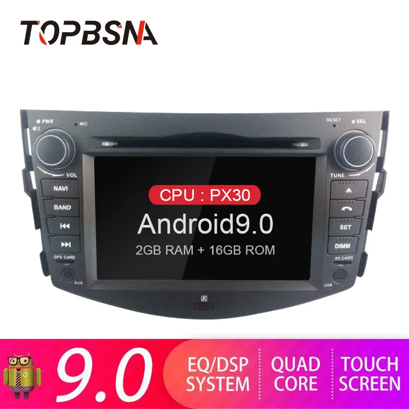 TOPBSNA Android 9.0 Car DVD Player for Toyota rav 4 RAV4 GPS Navigation 2 Din Car Radio Multimedia WIFI Stereo Headunit Auto RDS
