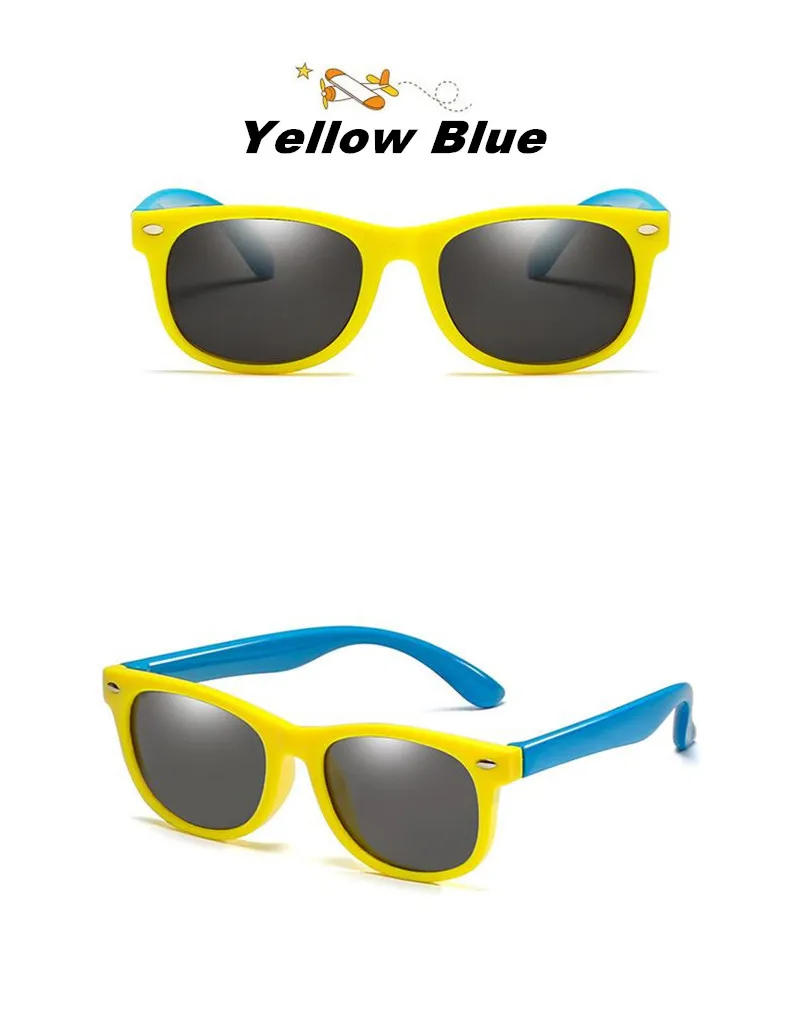Отбеливающая серия CHUN Дети поляризованные солнцезащитные очки для женщин TR90 для маленьких мальчиков и девочек Солнцезащитные очки силиконовые защитные очки подарок для детей Детские UV400 очки M162 - Цвет линз: Yellow Blue