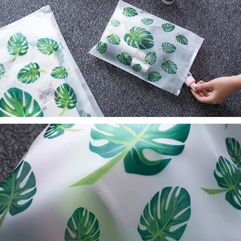 

5 Piece Travel Goods Transparent Plant Waterproof Travel Storage Bag Portable Ladies Storage Bag Wash Bath Set Travel Bag