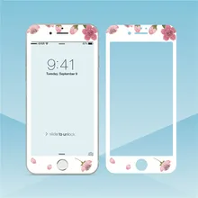 Милое закаленное стекло с цветами для iPhone 8, 7 plus, защитная 3D пленка с мягкими краями для iPhone 11 Pro Max, 6, 6 S, стекло