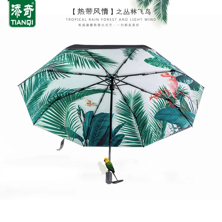 Креативный paraguas Черный Цвет Дождь/солнце зонтик, 3 складной Анти УФ модный абстрактный дизайн искусства женский зонтик guarda chuva - Цвет: 04A1BC07