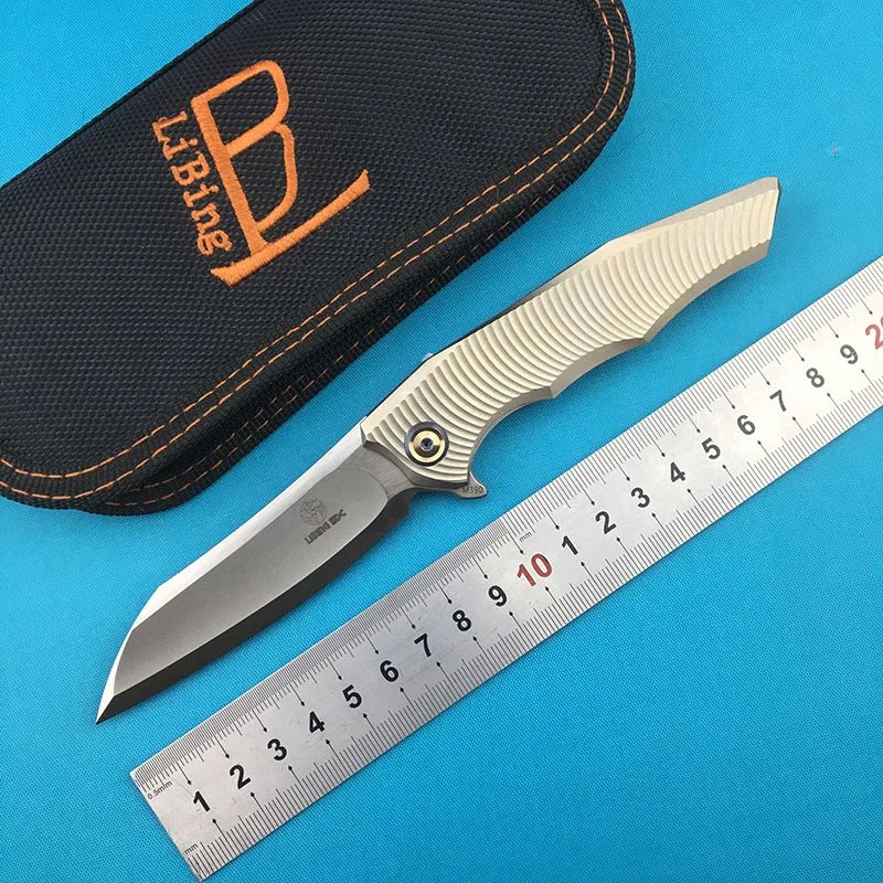 

LiBing Origina Smurf Folding Knife m390 Blade Titanium Handle Outdoor Camping Hunting Fruit Knife EDC Tools Collection Gifts