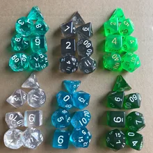42 шт 6 прозрачный Цвет многогранные кости многосторонний акриловый игра в кости оборудование для игры в кости набор для Настольная игра