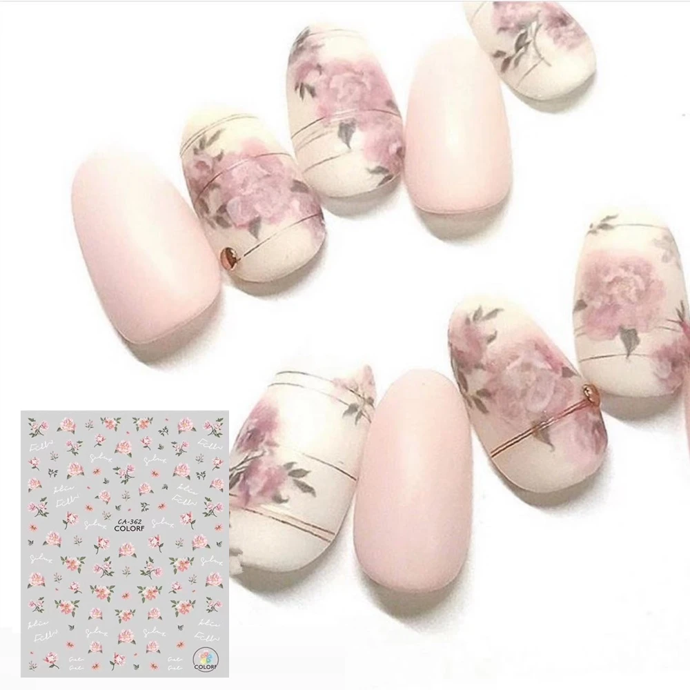CA серия CA-362 Роза дизайн круто стикеры 3d на ногти nail art Наклейка шаблон diy