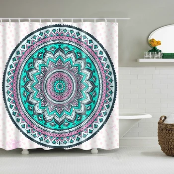 

Washable 3D mandala Shower Curtain with 12 Hooks Waterproof Blackout Bath curtain for bathroom 3D Shower curtain cortina de baño