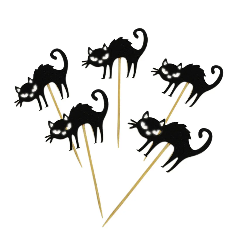 Decorations De Cupcake Pour Halloween 5 Pieces Carte Inseree Pour Gateau De Chat Noir Decoration De Gateau Pour Enfants Fete D Anniversaire Accessoires Photo Aliexpress
