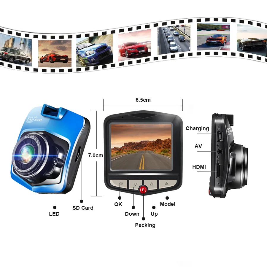 2019 лучший автомобильный мини видеорегистратор авторегистратор Full HD 1080P