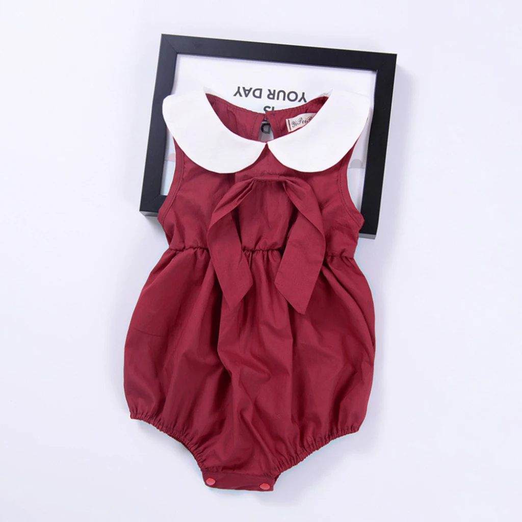 Летняя одежда для маленьких девочек; 2 цвета; милый Боди без рукавов для малышей; одежда для близнецов; реквизит для фотосессии; Прямая - Цвет: Красный