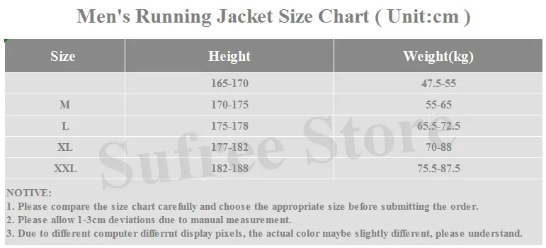 UABRAV Autumn Winter Men's Running Shirt with Hooded Long-sleeved Sportwears Quick-dry Sport Training Tops 3colors size chart