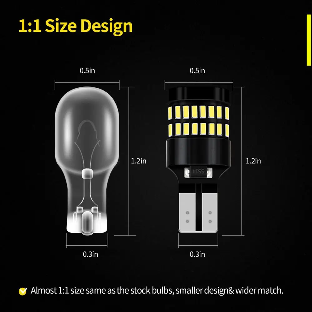 Светодиодный фонарь заднего хода 2x T16 T15 W16W Canbus 3014 SMD CANBUS без ошибок светодиодный