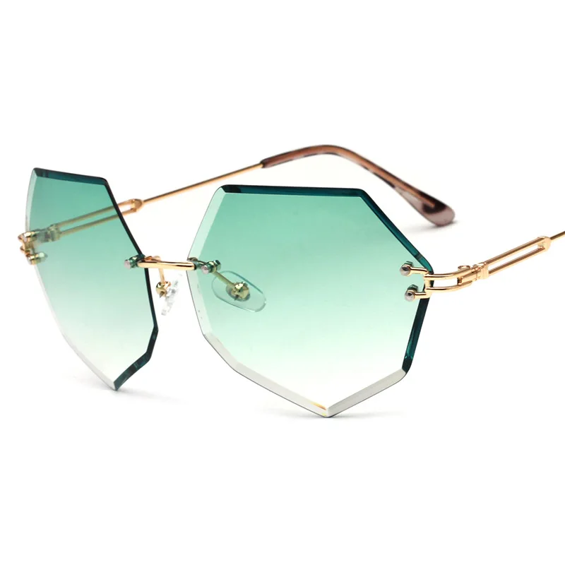 Новые стильные солнцезащитные очки пилота женские цветные зеркальные солнцезащитные очки без оправы модные уникальные солнцезащитные очки UV400