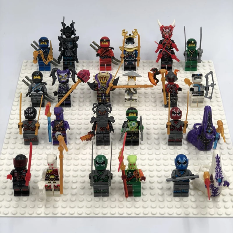 Горячие Ninjago 2 в 1 строительные блоки игрушки Совместимые legoINGly Ninja Master Wu NYA мини