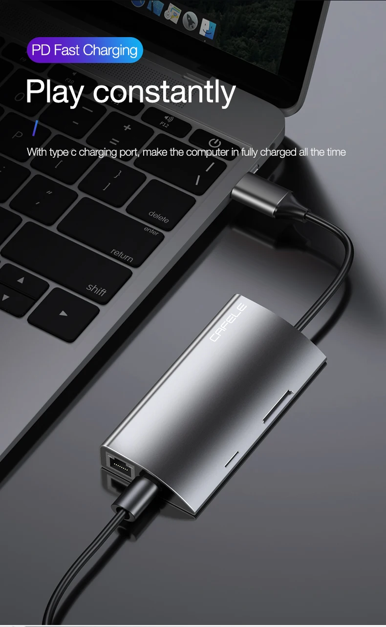 CAFELE Многофункциональный USB C концентратор, type C к Мульти USB 3,0 HDMI адаптер док-станция для MacBook Pro Аксессуары USB-C сплиттер type C 3,1