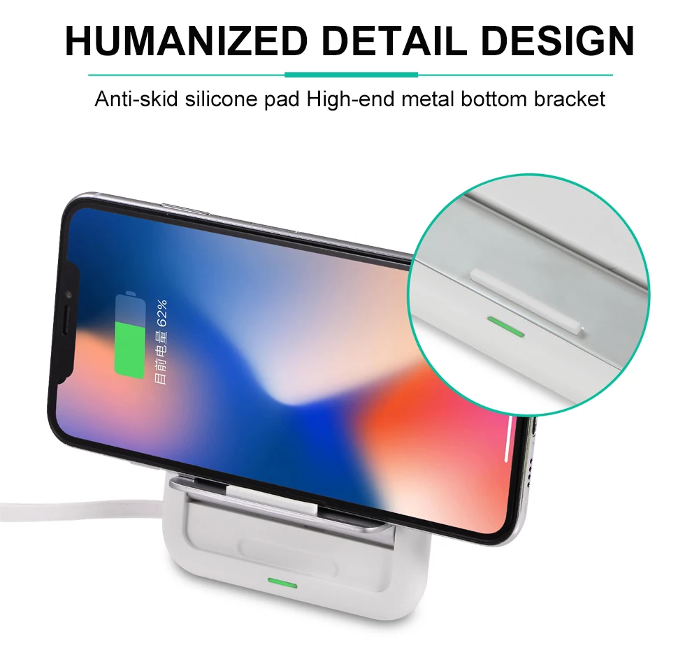 PORTEFEUILLE 7.5W Qi wireless fast For iphone 8 plus X XR XS MAX charger double metal 10W For SamsungS6 S8 S9 chargeur induction (5)