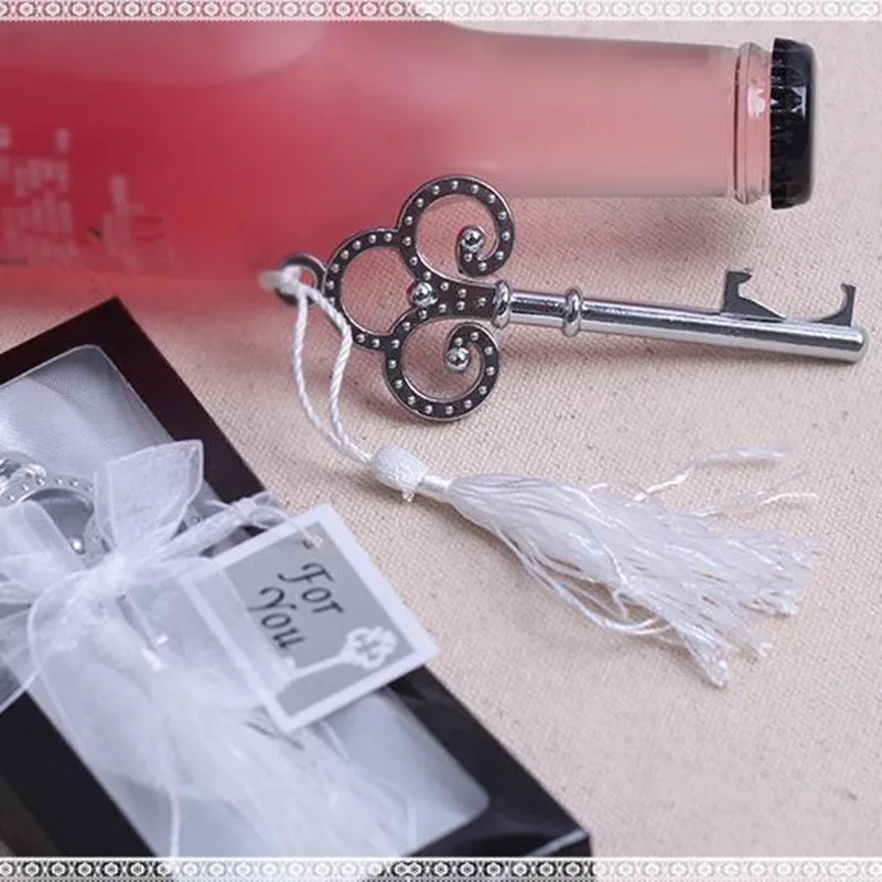 Серебряная ворона ключи открывалка для бутылок в подарочной коробке для гостей 30 шт./партия свадебные сувениры и подарки на день рождения бизнес-подарки