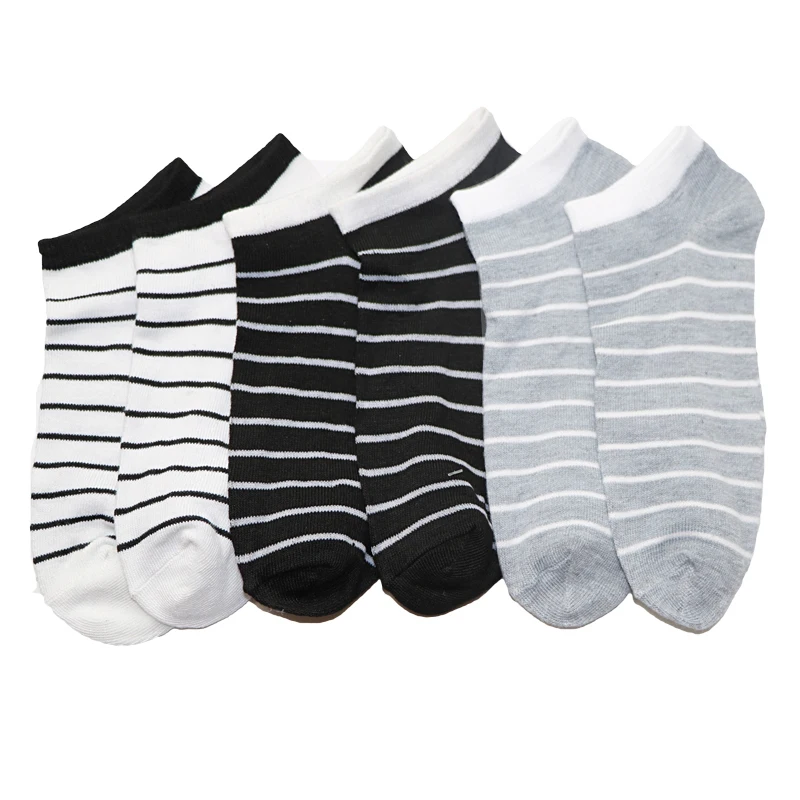 10 пар женских носков, носки до щиколотки, однотонные полосатые носки с низким вырезом, носки-башмачки, летние тонкие Нескользящие невидимые