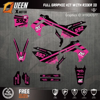 

Queen-X Custom Team Graphics Backgrounds Decals 3M Stickers Kit For Honda CRF250R 2014-2017 450R 2013-2016 077