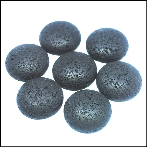 

10pcs black lava stone cabochons stone surface volcano beads Cabs no hole size 30mm round shape new arrivals