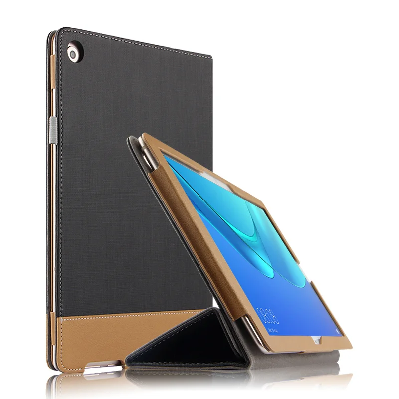 

Fashion Splice Colorful Book Stand Flip PU Leather Case Cover For Huawei MediaPad M5 10.8 / 10 Pro CMR-AL09 CMR-W09 + Gift