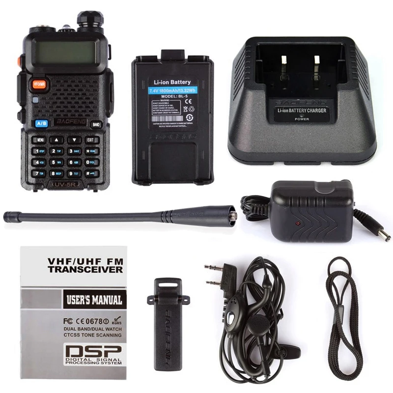 BaoFeng UV-5R Walkie Talkie Dual Band VHF/UHF136-174Mhz & 400-520Mhz Two Way Radio Handheld Baofeng uv5r