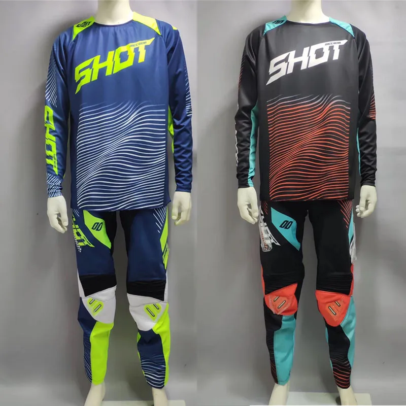 2018 для выстрела Мотокросс костюм Motobiker Racing езда Джерси Брюки MX ATV Байк Гонки