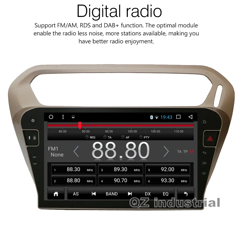 QZ промышленный HD 10,1 дюймов Android 8,1 2 GRAM автомобильный dvd-плеер для peugeot 301 Elysee с 3g 4G wifi с GPS и RADIO BT Navi RDS SWC картой
