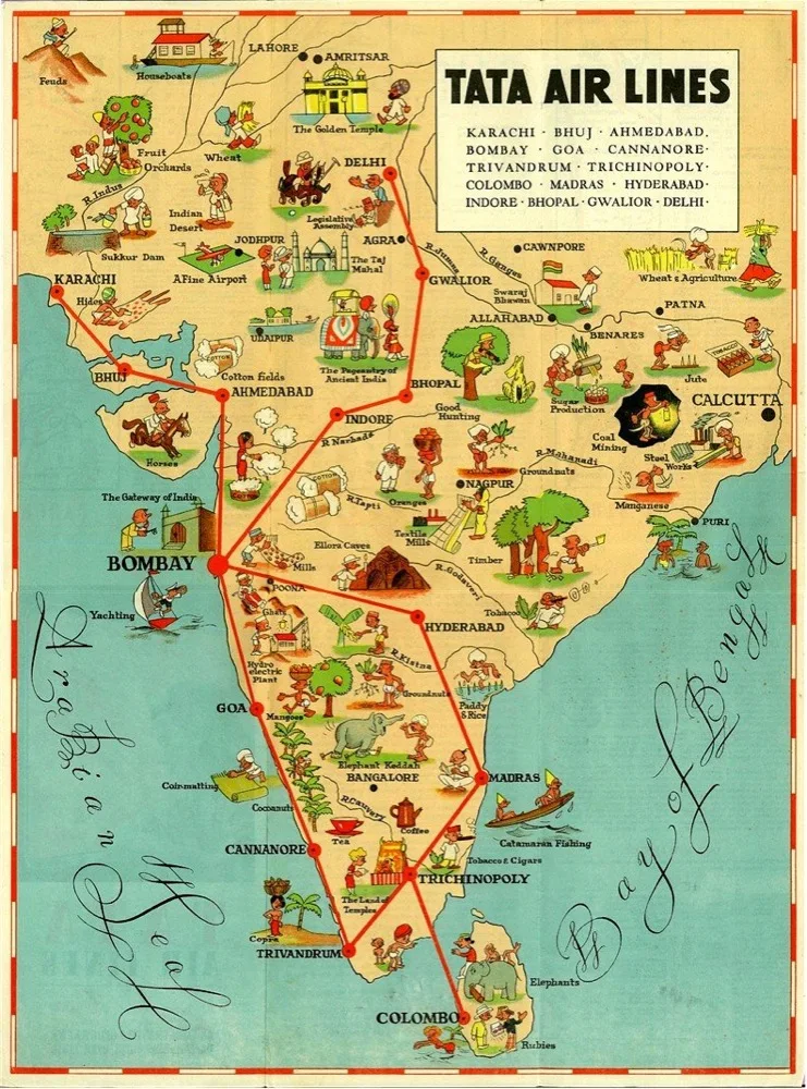 

Vintage India Travel Indian Attractions Map Retro Poster Canvas Painting DIY Wall Paper Posters Home Decor Gift