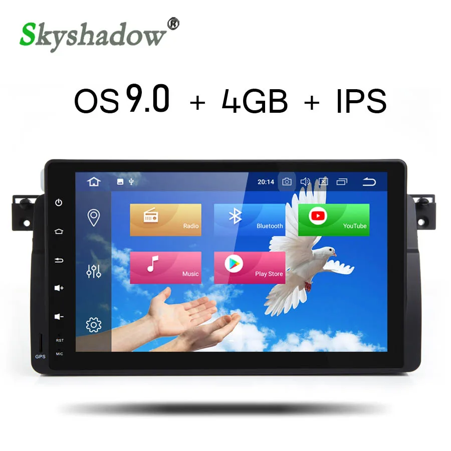 Cheap IPS HD 9 inch Android 9.0 Octa Core 4GB RAM 32GB Car DVD Player RDS  Radio WiFi GPS Map Bluetooth For BMW 3 E46 M3 Rover 75 MG 0