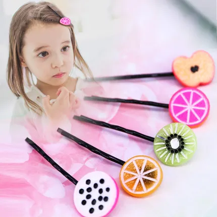 

5pcs Free Shipping fruit style children hair clip lovely candy color hair barrettes for gril kids BB clip hair accessories