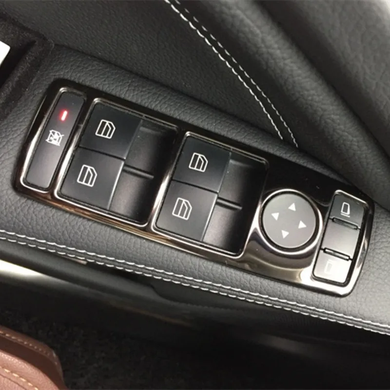 Черные автомобильные стеклоподъемные кнопки крышка обшивки 5 шт. для Mercedes Benz GLA CLA