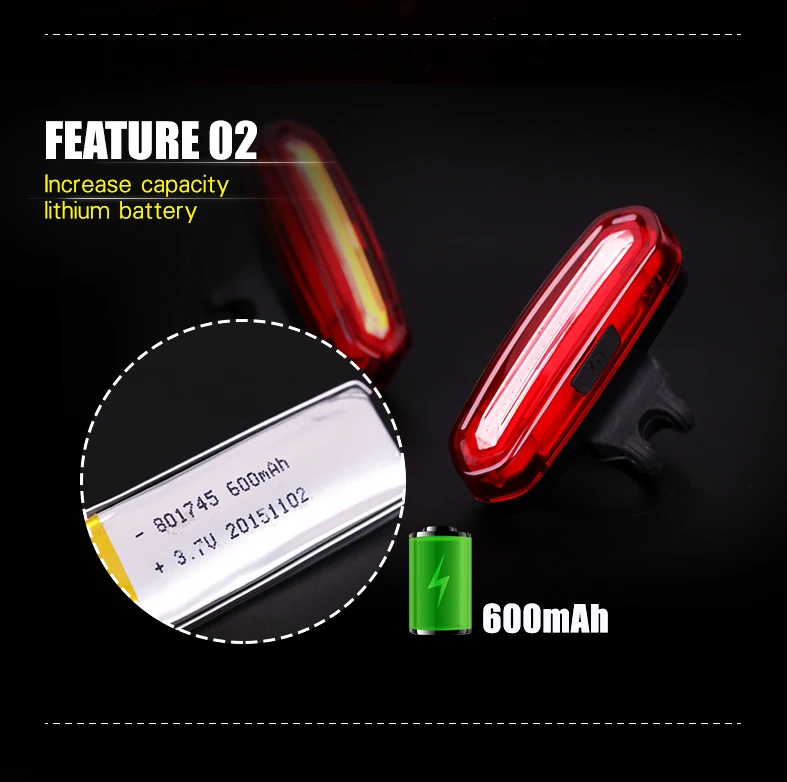 Perfect USB Rechargeable Bike Lights Mountain Bike Taillight Warning Light LED Four Modes Two Colors Variable Light  Bicycle Light 5